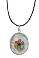 Pendant Oval Clear Qtz Chakra