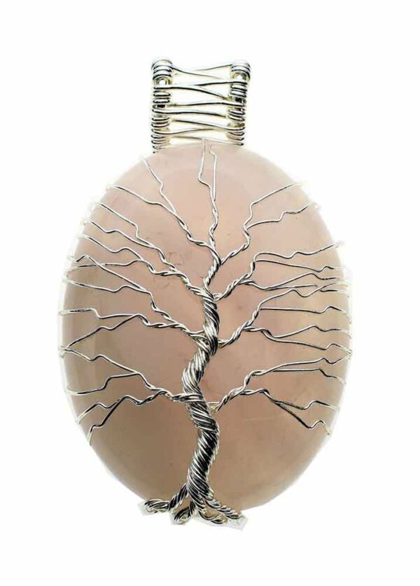Pendant Tree Of Life Rose Qtz