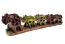 Soapstone 5 Cut Elephants
