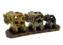 Soapstone 3 Cut Elephants