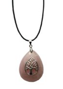 Pendant Tree Of Life Rose Qtz