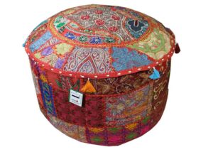 Pouffe Patchwork Red