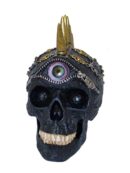 Skull Black With Mohican Hair