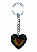Keyring Heart Rainbow 40mm