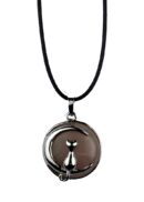 Necklace Cat On Moon Rose Qtz