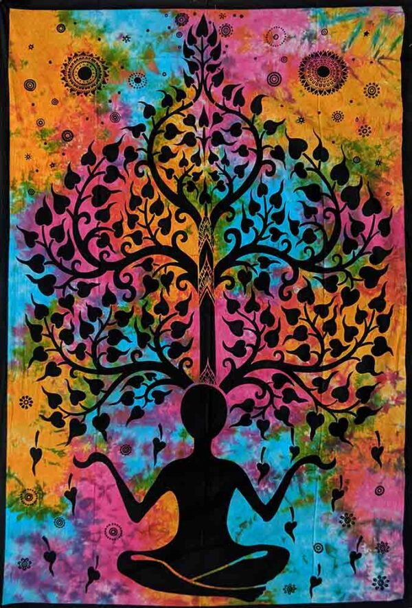 Bedspread Single Yoga Man Tree