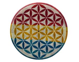 Soapstone Plate Flower Set Of 2