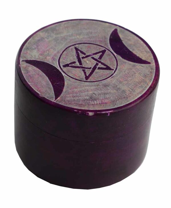 Soapstone Round Box 2" Set Of 2