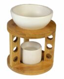 Oil Burner Ceramic Round Brown