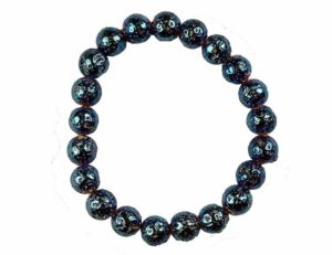 Bracelet Blue Plated Lava Bead