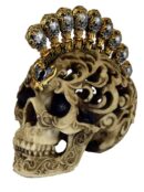 Skull Mohican 22.5X13X19.5cm