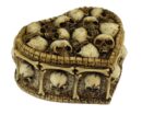 Box Heart Ivory Skulls 12X10X6