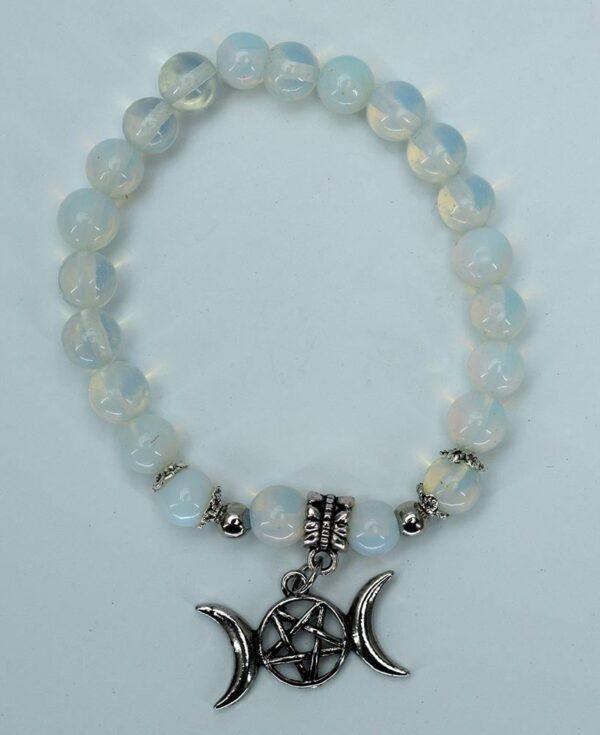 Bracelet 8mm Opalite Triple Moon