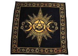 Altar Cloth Triple Moon Yellow 105X105cm