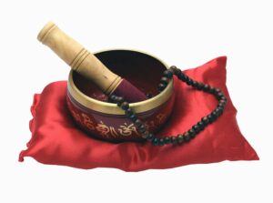 Singing Bowl Buddha 11cm Red