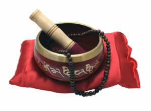 Singing Bowl Buddha 12cm Red