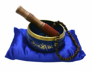 Singing Bowl Buddha 11cm Blue