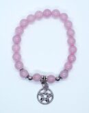 Bracelet 8mm Bead Rose Quartz Pentagram