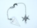 Pendulum Triple Moon Clear Quartz