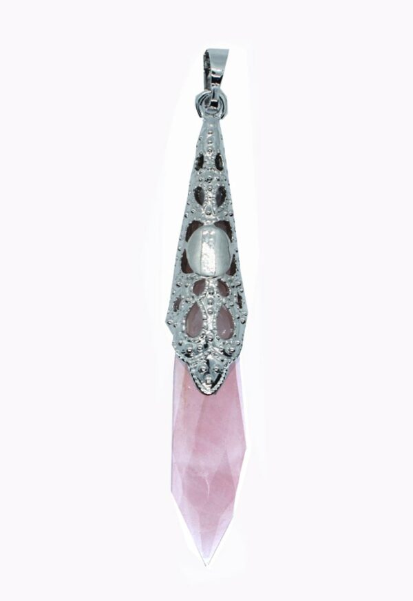 Pendant Faceted Lace Rose Quartz