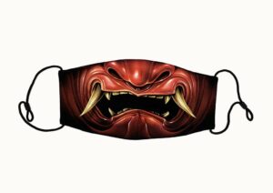 Mask Glow In Dark Red Face Fangs