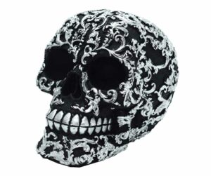 Skull Patterned Black Silver