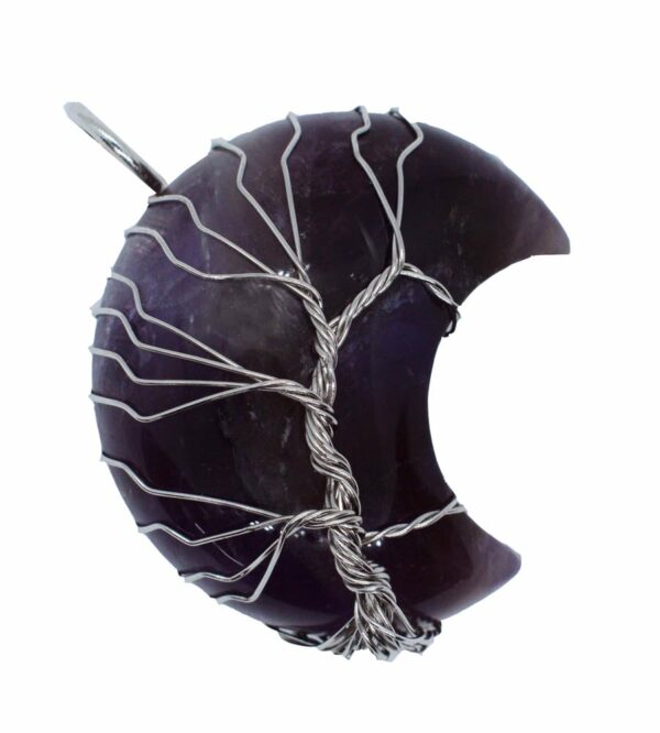 Pendant Moon Amethyst Tree of Life