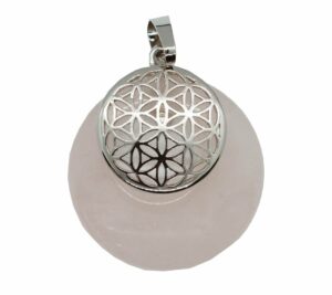 Pendant Donut FOL Rose Quartz
