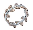 Silver Ring Leaves 2Tone Rose