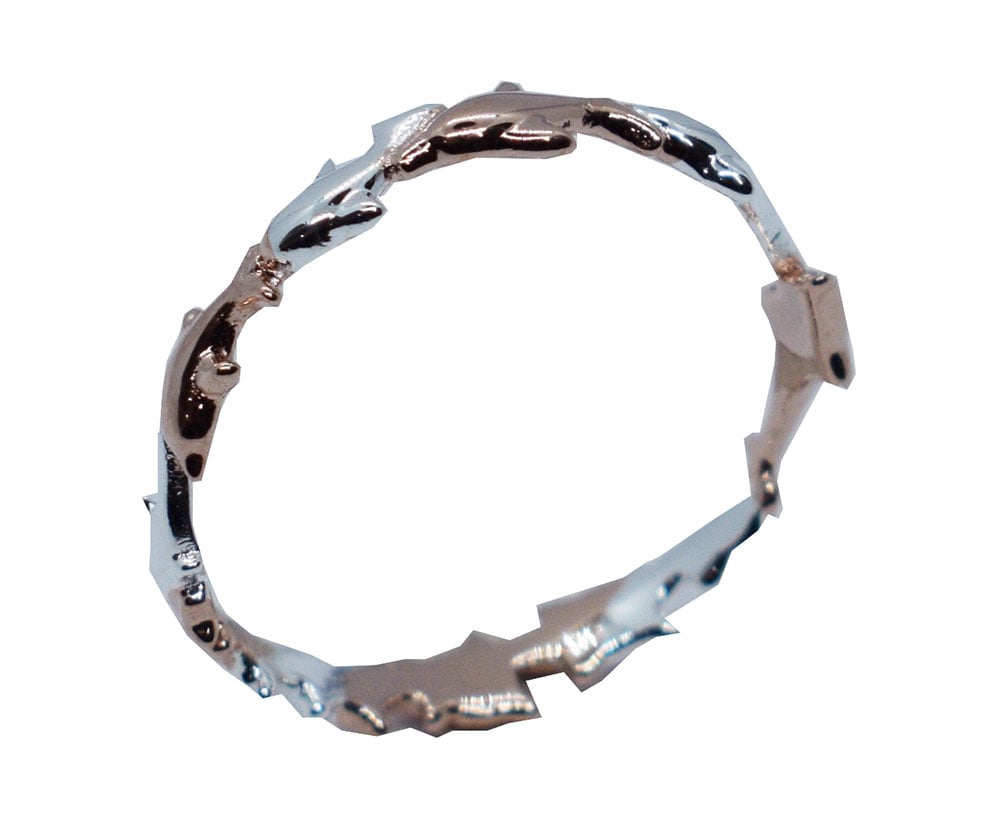 Silver Ring Dolphin 2Tone Rose