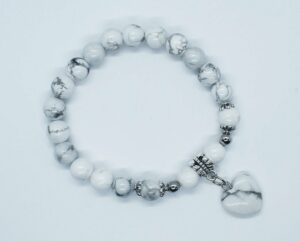 Bracelet Heart White Howlite