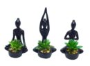 Yoga Poses Black Set of 3