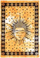 Bedspread Single Buddha Head Yellow