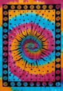 Bedspread Single Buddha Head Multicolour