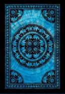 Bedspread Double Round Elephant Blue