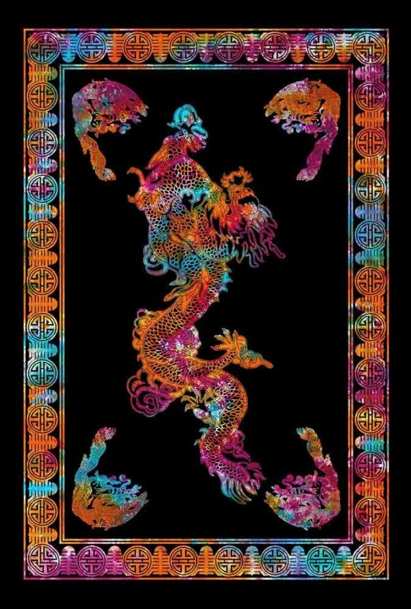 Bedspread Double Dragon Multicolour