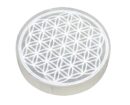 Selenite Disc With Flower of Life 10cm