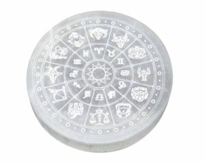 Selenite Disc Zodiac 10cm