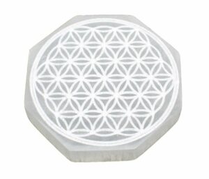 Selenite Octagon Flower Of Life 10cm