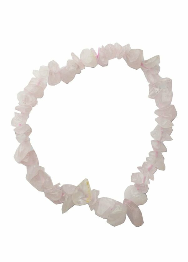 Bracelet Stone Chip Rose Quartz 7 Inch