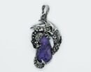 Pendant Dragon On Drop Amethyst