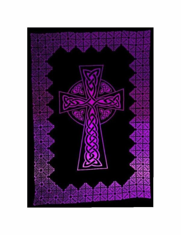 Bedspread Single Cross Purple