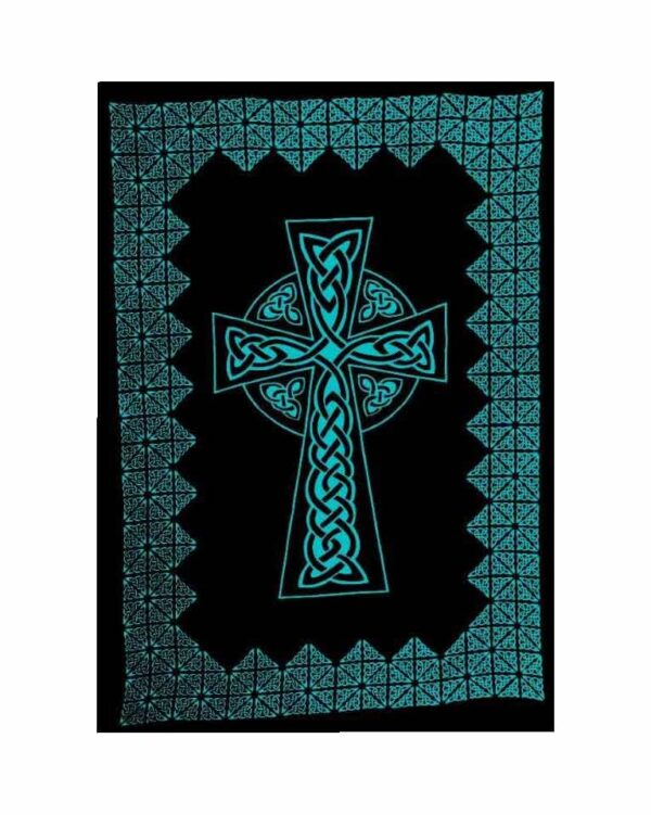 Bedspread Double Cross Turquoise
