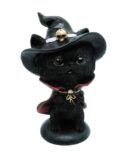 Cat Black Hat and Skull 15cm