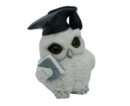 Owl White With Book 12cm