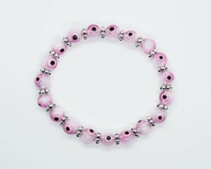Bracelet Evil Eye Pink Metal
