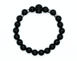 Bracelet Obsidian With Skull