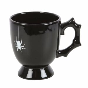 Teacup Ceramic Black Spider
