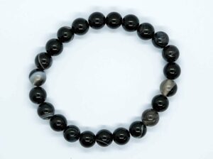 Bracelet Stripe Agate Black