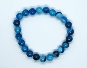 Bracelet Stripe Agate Blue
